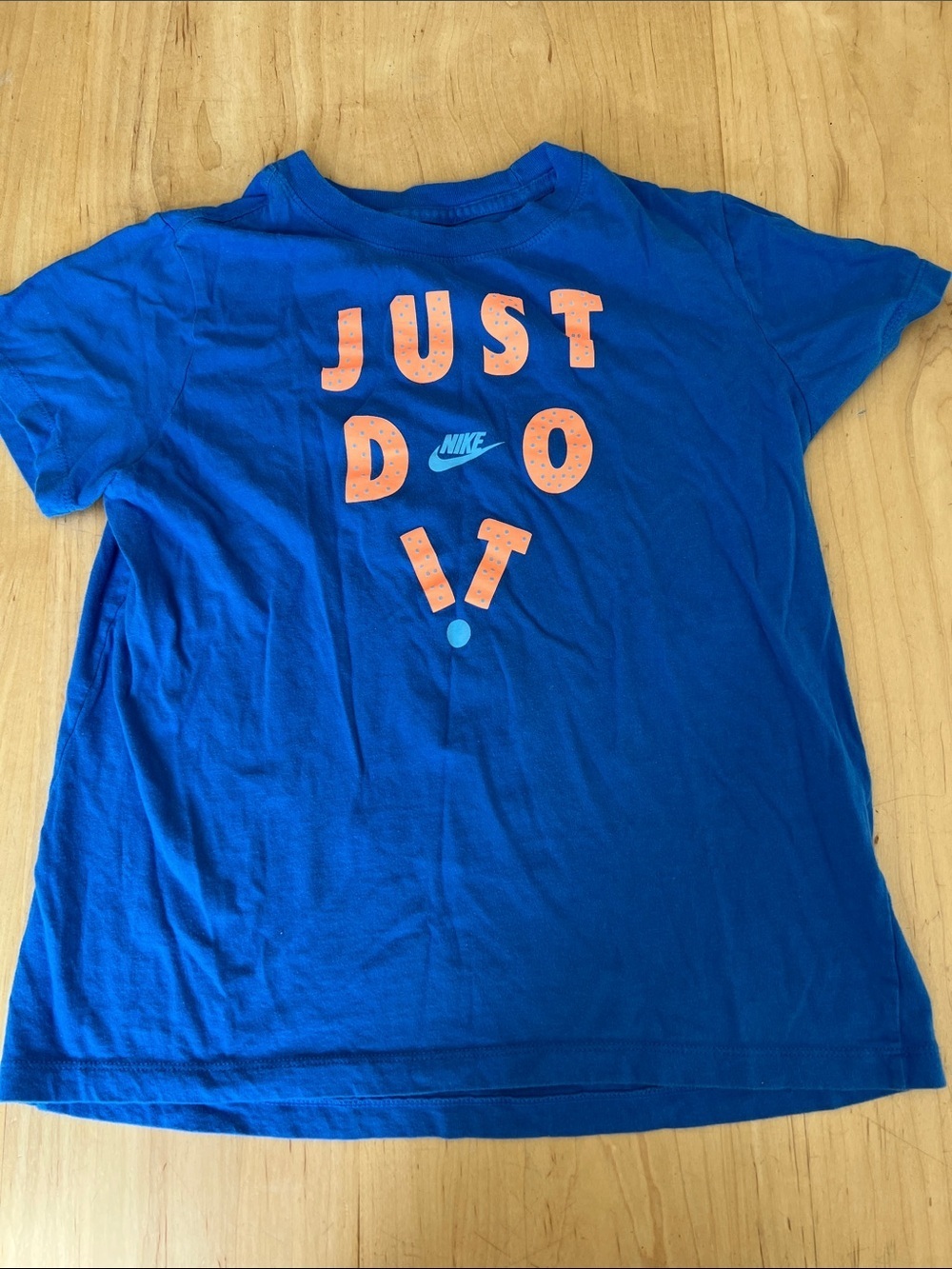 Nike Kids Royal Blue Short Sleeve Tee with Orange Graphic